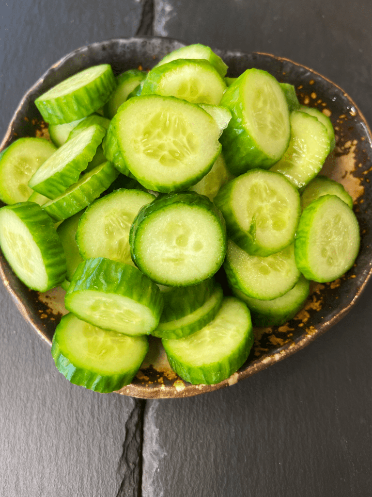 sliced Persian cucumbers