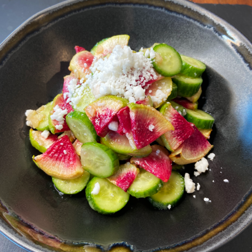 air fryer watermelon radish cucumber salad