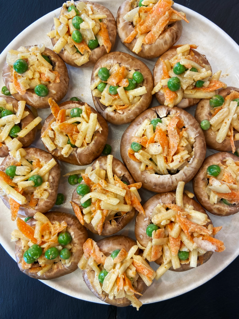 Indian Potato Stuffed Mushrooms air fryer Indian recipe