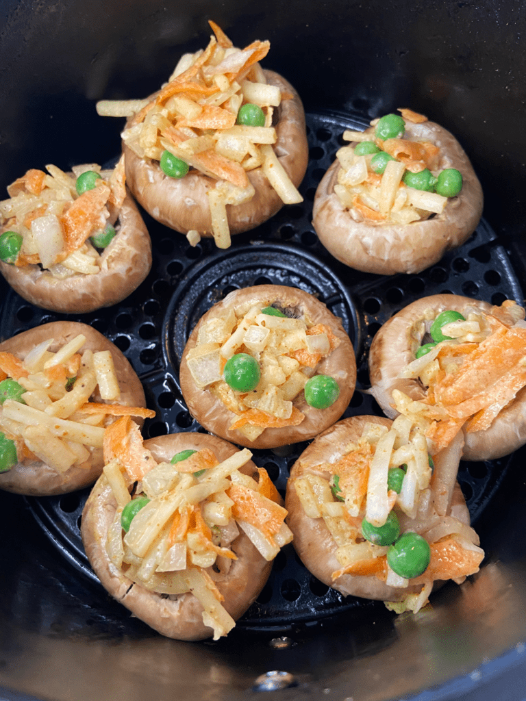 putting stuffed mushrooms in air fryer