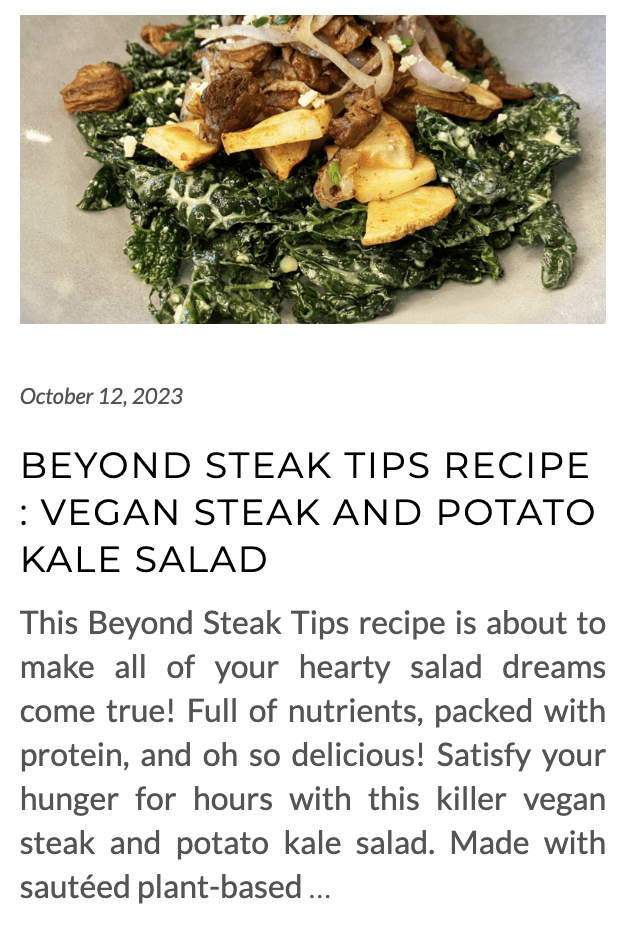 vegan beyond steak and potato kale salad