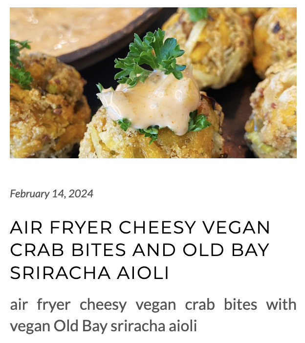 link for air fryer cheesy vegan crab bites 