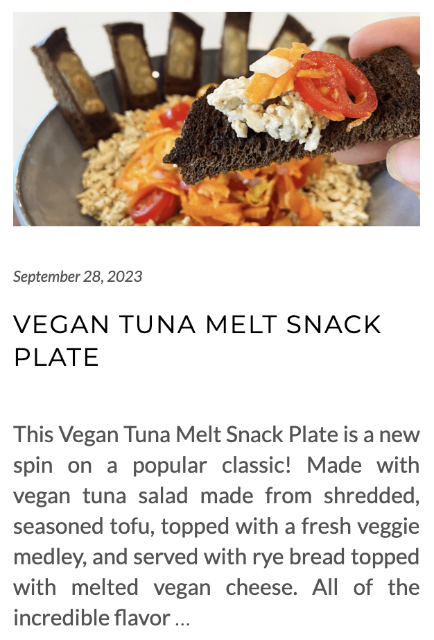 link for vegan tuna melt snack plate