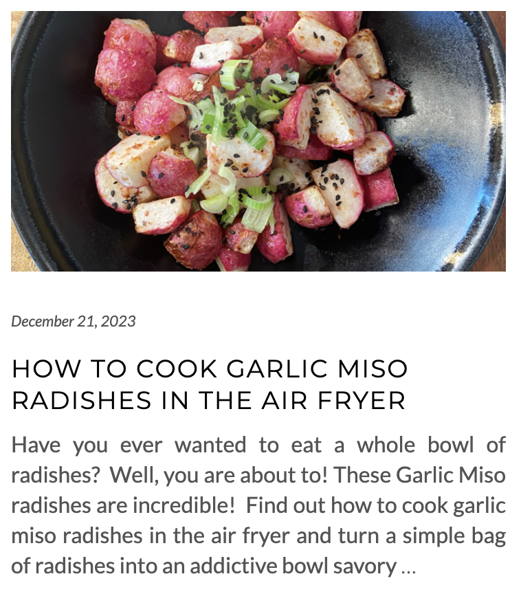 link for air fryer garlic miso radishes