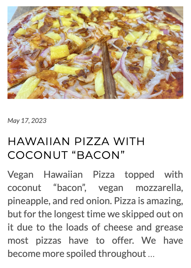 link for vegan Hawaiian pizza