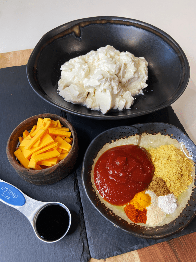 ingredients for Air Fryer Silken Tofu Scramble