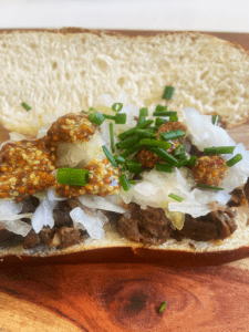 adding topping to guinness beyond steaks pretzel sandwich