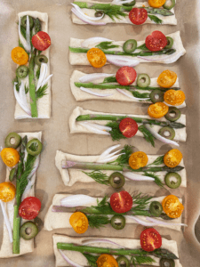 decorating garden breadsticks