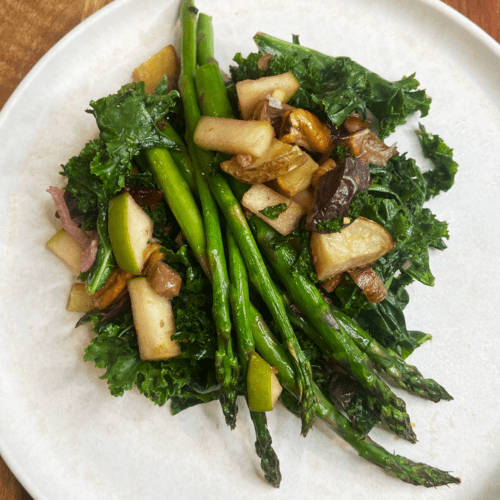 brunch kale and asparagus salad