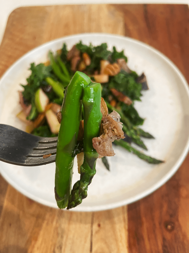 brunch kale and asparagus salad