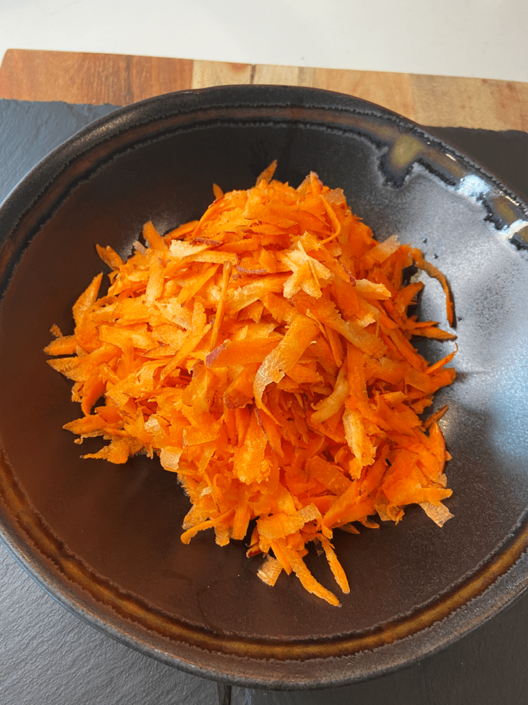 shredded carrots for carrot lox vegan dip