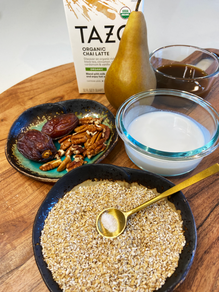 ingredients for chai latte steel cut oats recipe