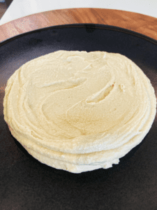 hummus spread on plate