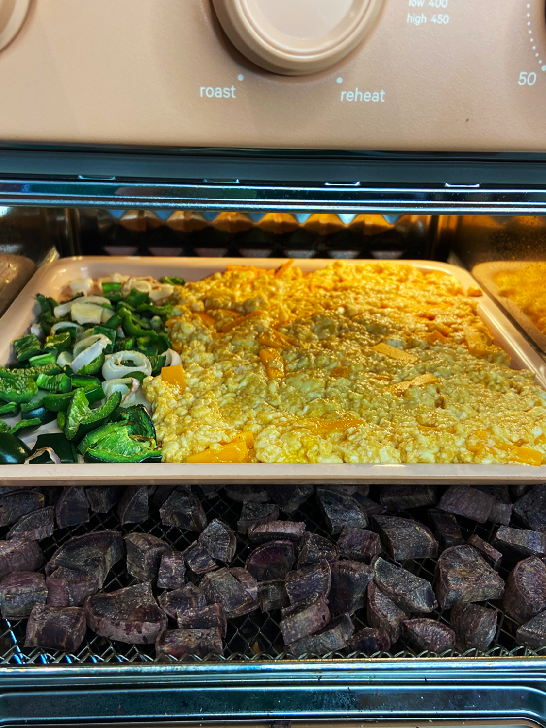 Air Fryer Silken Tofu Scramble with Purple Sweet Potatoes