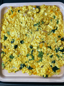 mixed silken tofu scramble with veggies