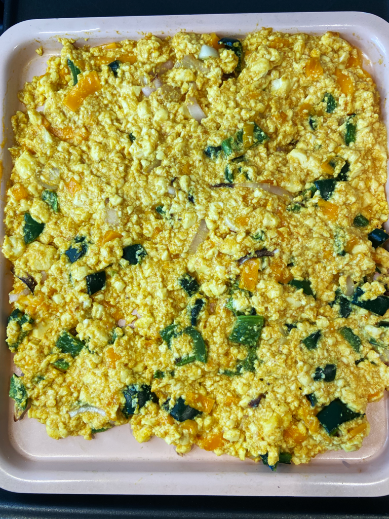 mixed silken tofu scramble with veggies