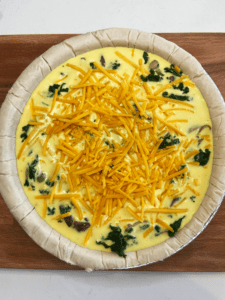 just egg quiche kale mushroom unbaked