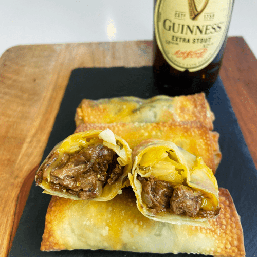 Guinness Beyond steak egg rolls