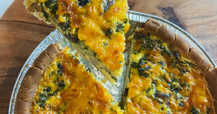 Easy Mushroom and Kale Just Egg Vegan Quiche