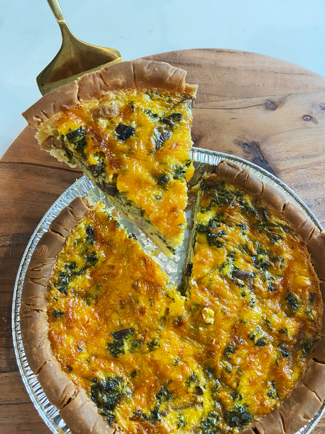 Easy Mushroom and Kale Just Egg Vegan Quiche