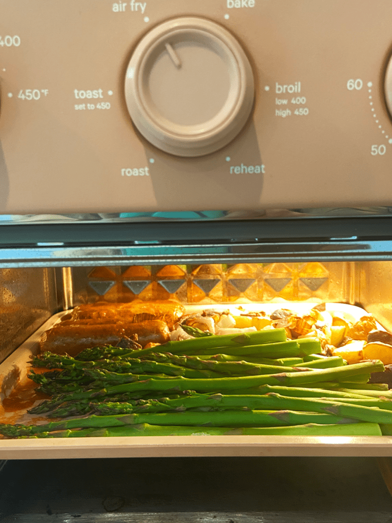 ingredients for brunch kale and asparagus salad in air fryer