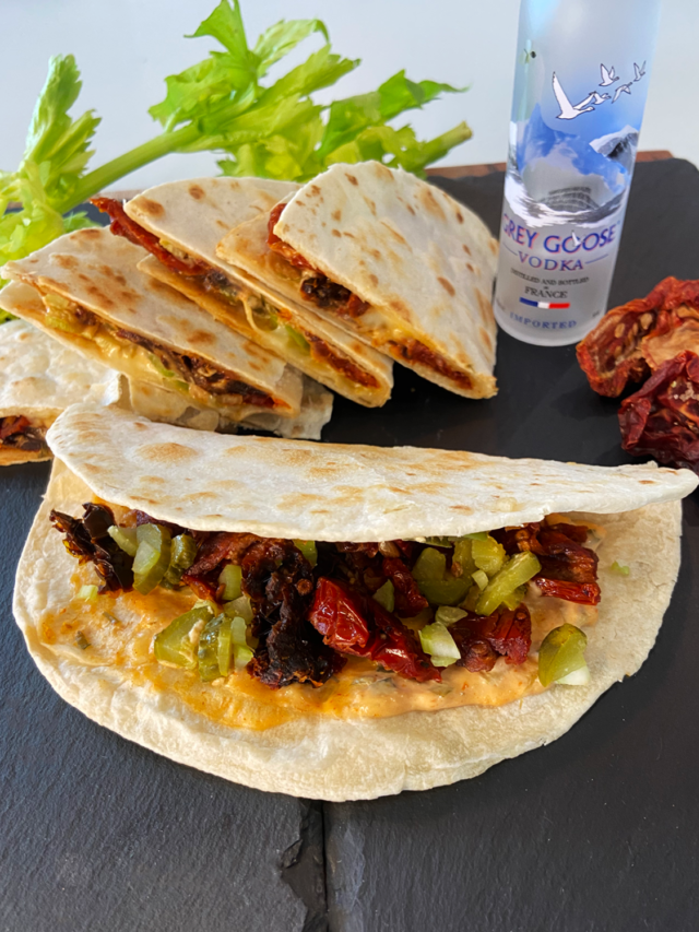 How to make Bloody Mary vegan quesadillas