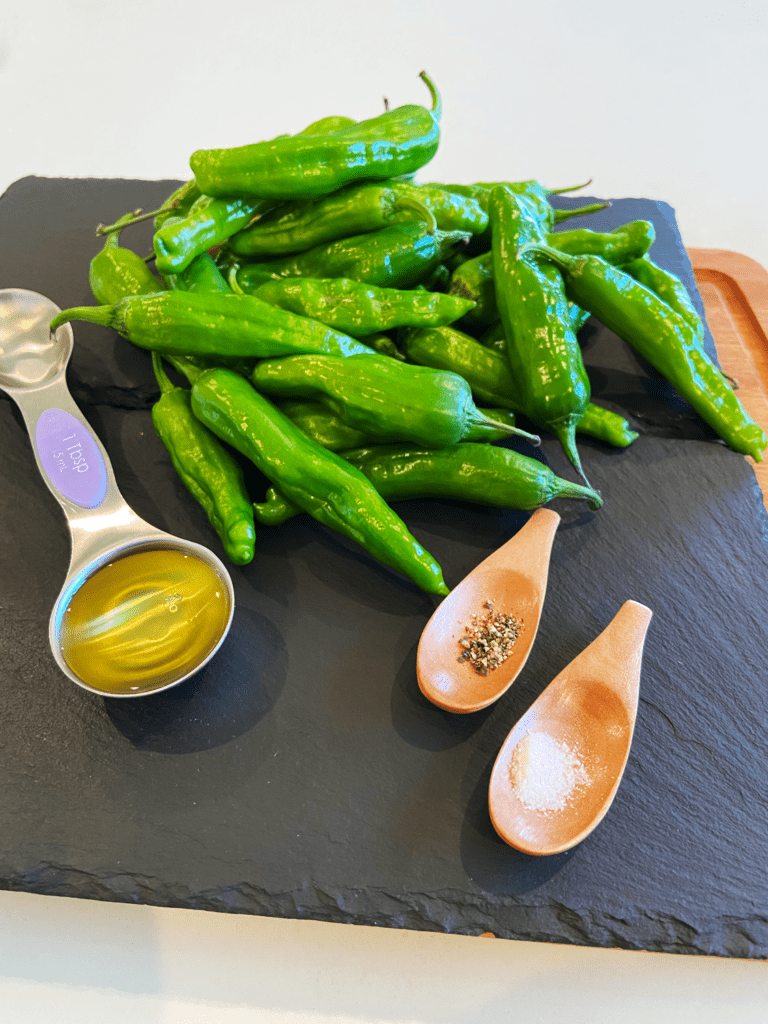 shishito peppers, olive oil, salt pepper