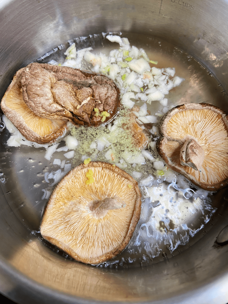 mushrooms and miso for broth