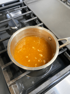 miso Gochujang broth on stove