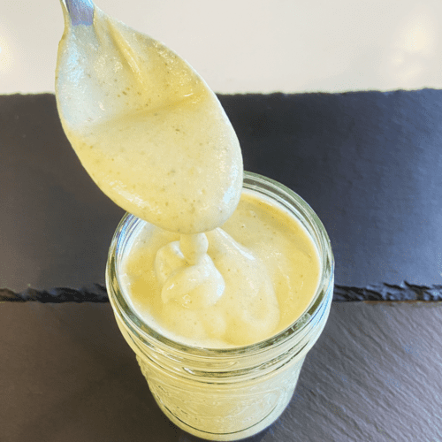 creamy tahini caesar dressing made with white beans