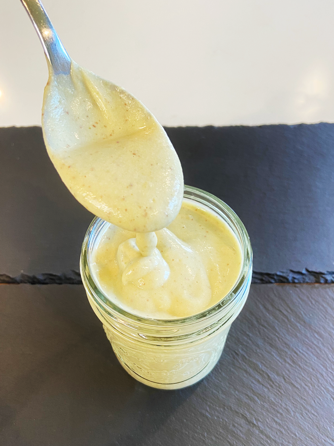 creamy tahini caesar dressing made with white beans (vegan)