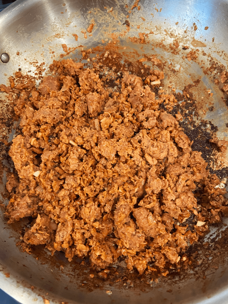 finished Korean vegan beef