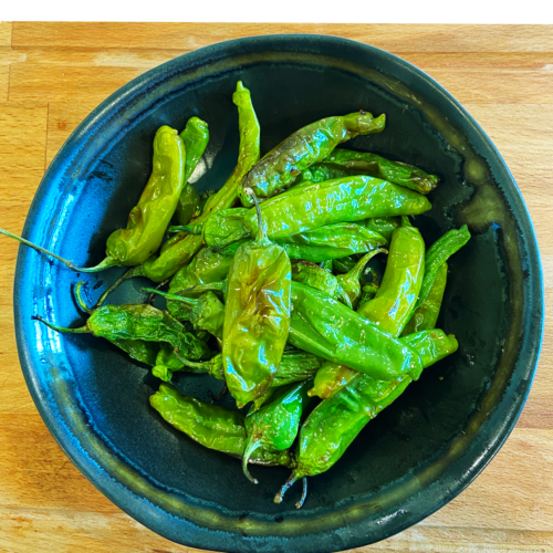 air fryer roasted shishito peppers