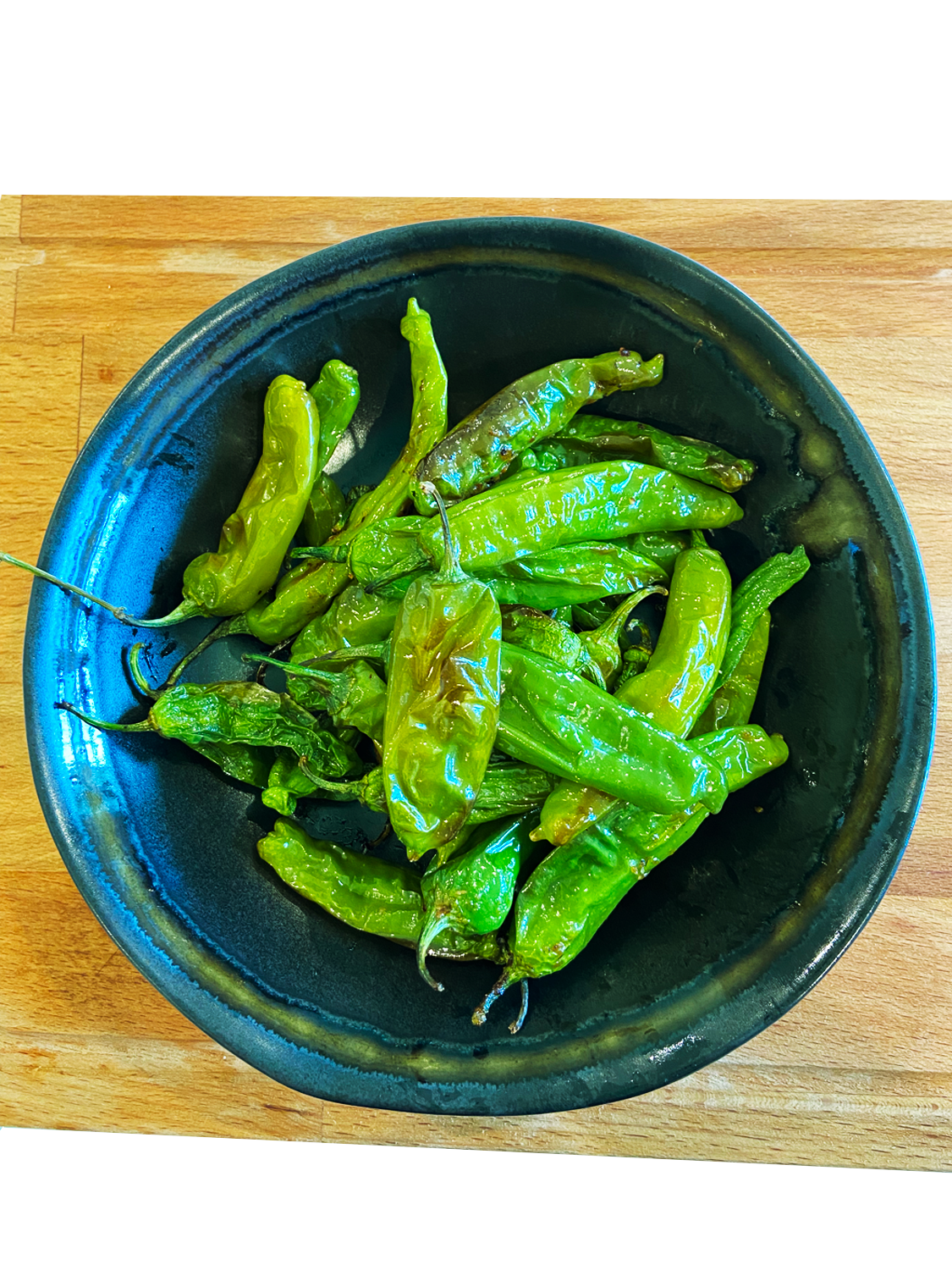 Air fryer roasted shishito peppers