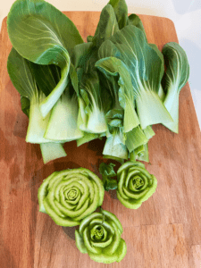 bok choy with stems cut off