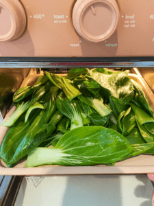 bok choy leaves in air fryer