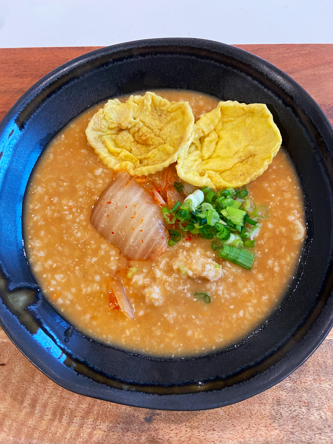 Savory Vegan protein Steel Cut Oats with miso and Gochujang