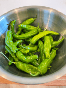 shishito peppers in a bowl