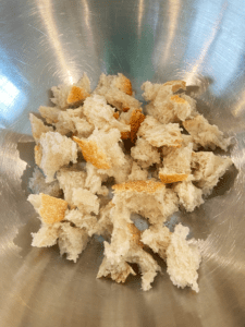 bread crumbs in a bowl for vegan chicken caesar salad