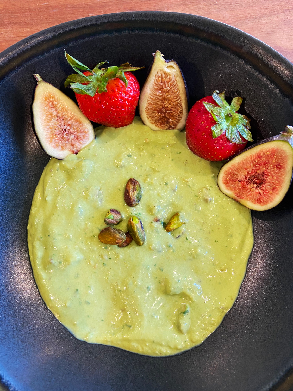 sweet pistachio tahini dip : vegan fruit dip