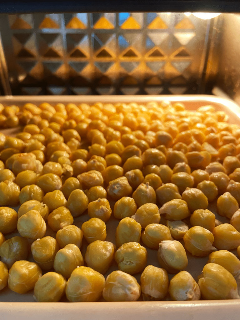 chickpeas roasting in air fryer